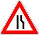 StVO, Verkehrszeichen Nr. 121: Einseitig verengte Fahrbahn