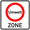 StVO, Verkehrszeichen Nr. 270.1: Beginn einer Verkehrsverbotszone zur Verminderung schädlicher Luftverunreinigungen in einer Zone