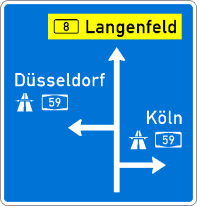 StVO, Verkehrszeichen Nr. 440: Vorwegweiser