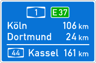 StVO, Verkehrszeichen Nr. 453: Entfernungstafel